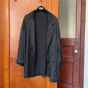 Zara oversized Black Double-Breasted light and flowy Blazer